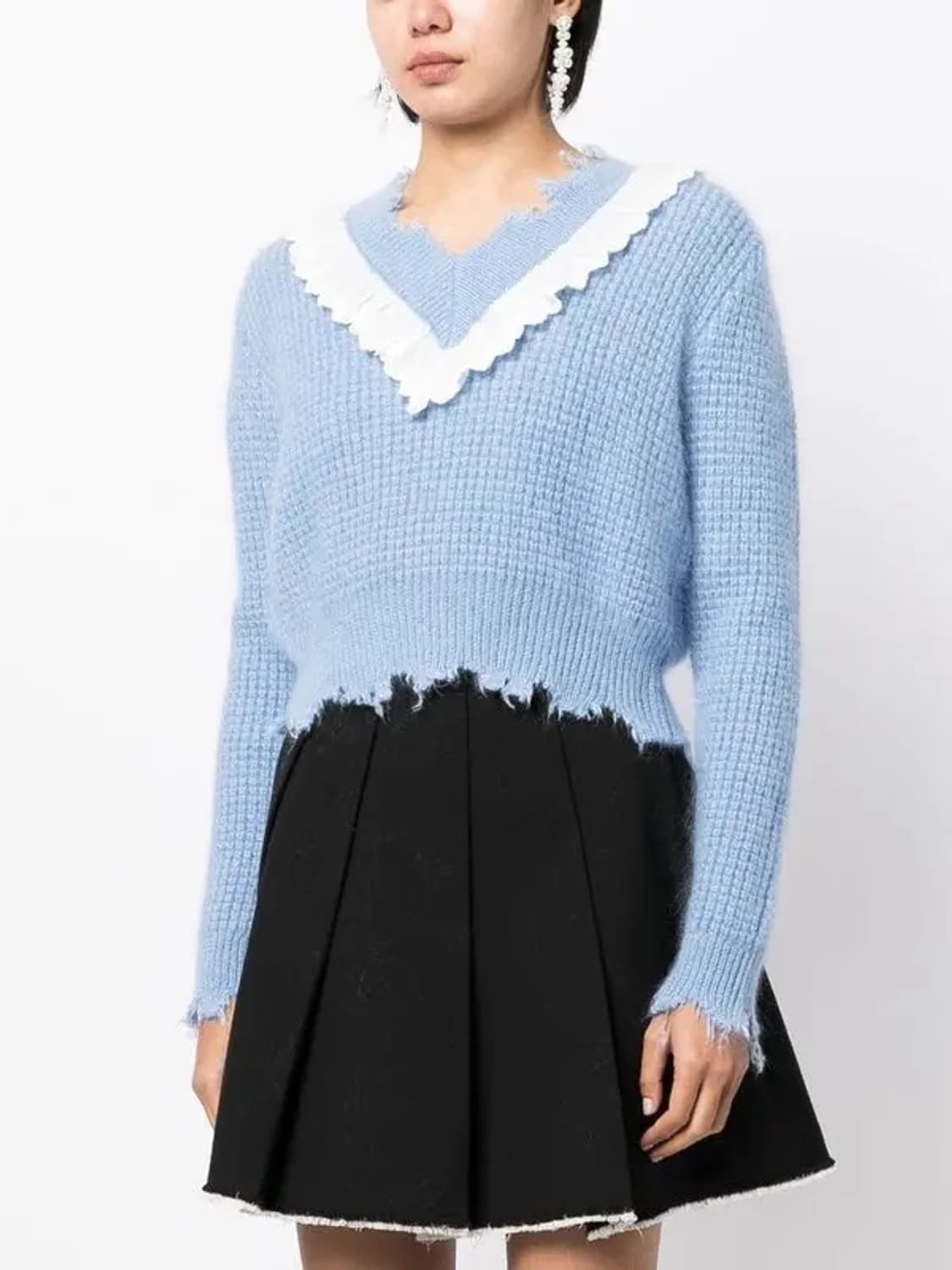 슈슈통 러플 브이넥 니트 상품이미지2