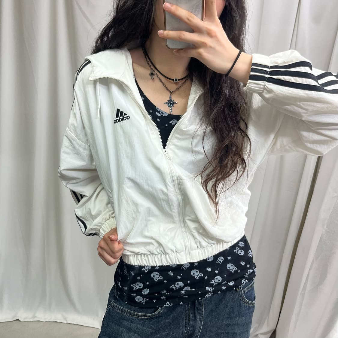 Adidas white windbreak jacket 상품이미지3