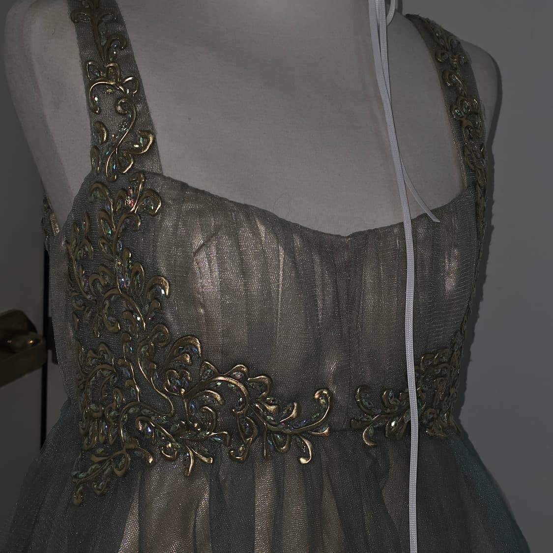 일본빈티지)oz 파티걸 레이스 미니드레스 등코르셋망사연말행사큐빅댄스로맨틱 상품이미지2