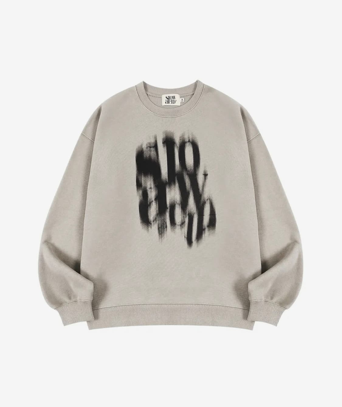 슬로우애시드 블러리 로고 스웨트셔츠 웜그레이  상품이미지1