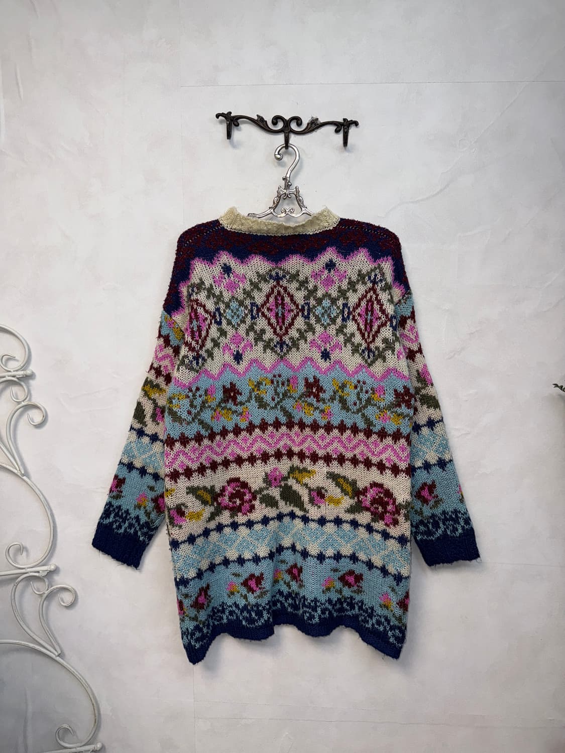 Mixed pink blue bohemian hippie knit ops 상품이미지5