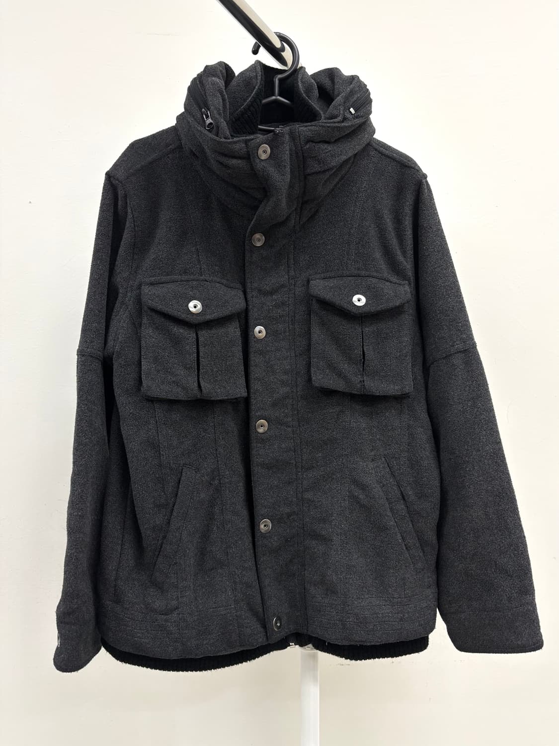 빈티지 차콜 하이넥 울 자켓 상품이미지5