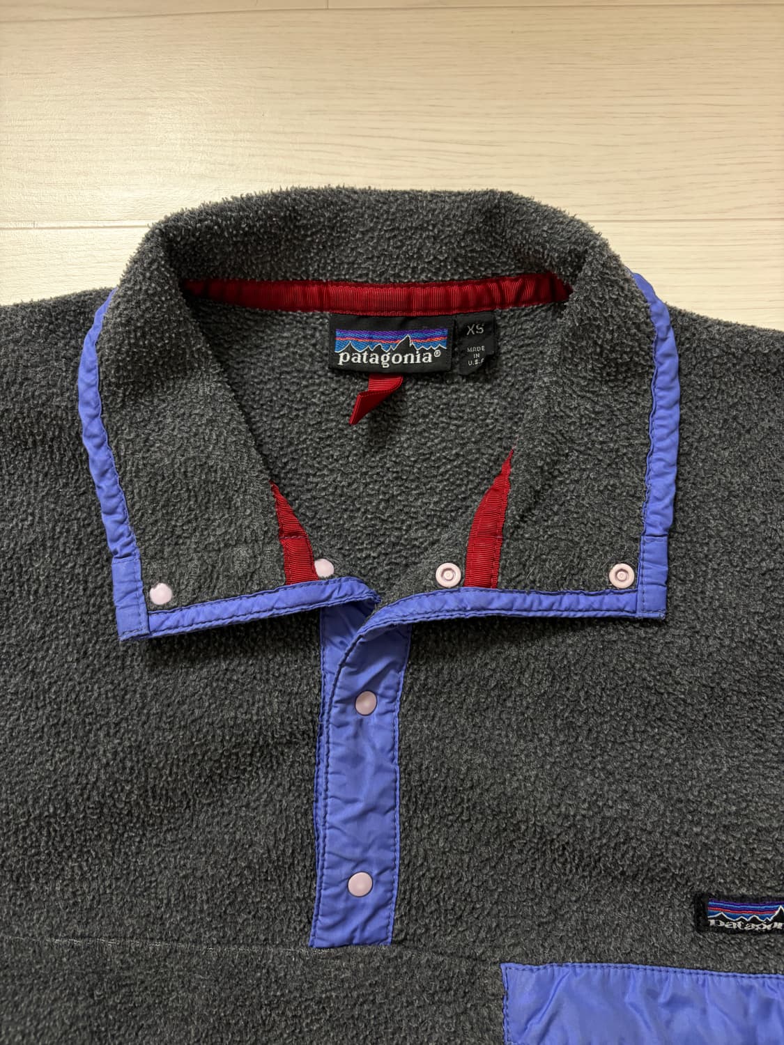 90s 파타고니아 신칠라 스냅 T 그레이 퍼플 xs 상품이미지2