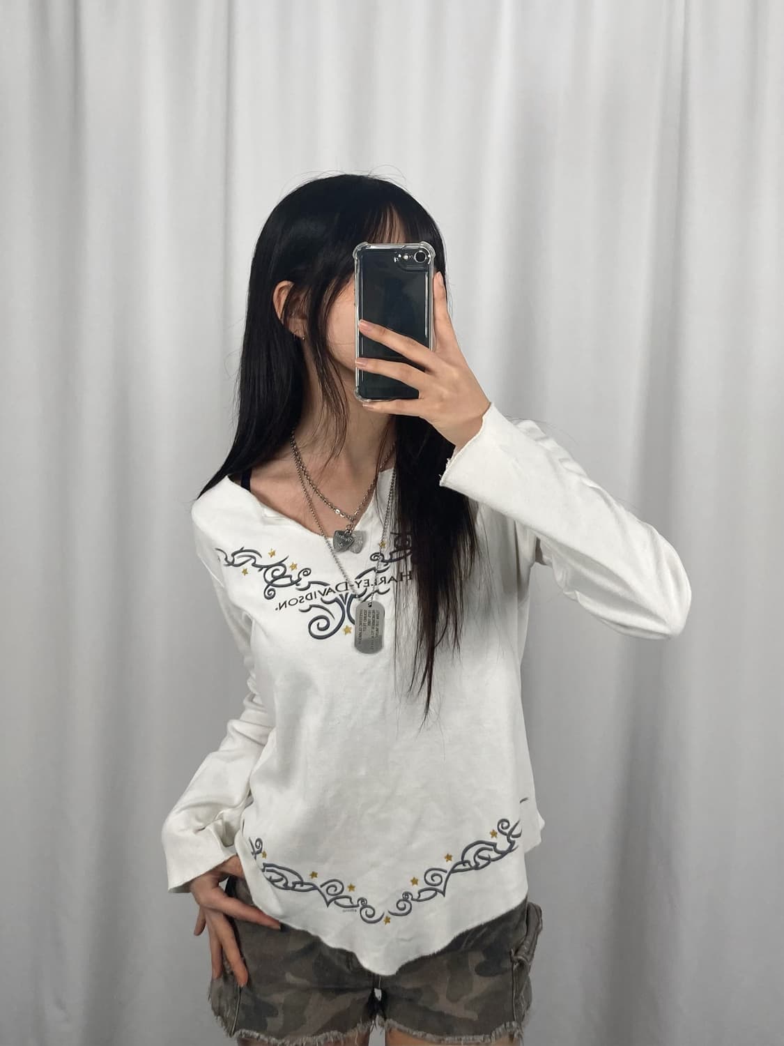 Name : 할리데이비슨 y2k 스펠아웃로고 롱슬리브 :) 상품이미지2