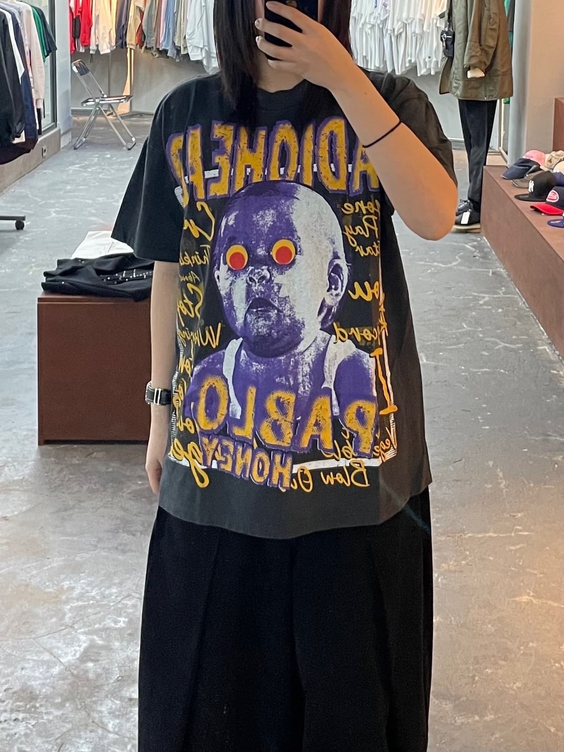 빈티지 라디오헤드 파블로 허니 레코드판 반팔 H1631 상품이미지1