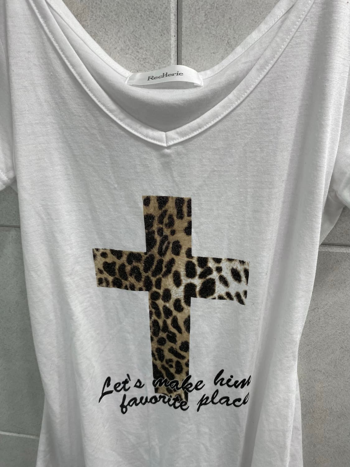 [RecHerie]00’s Leopard Cross Print Tee 상품이미지7