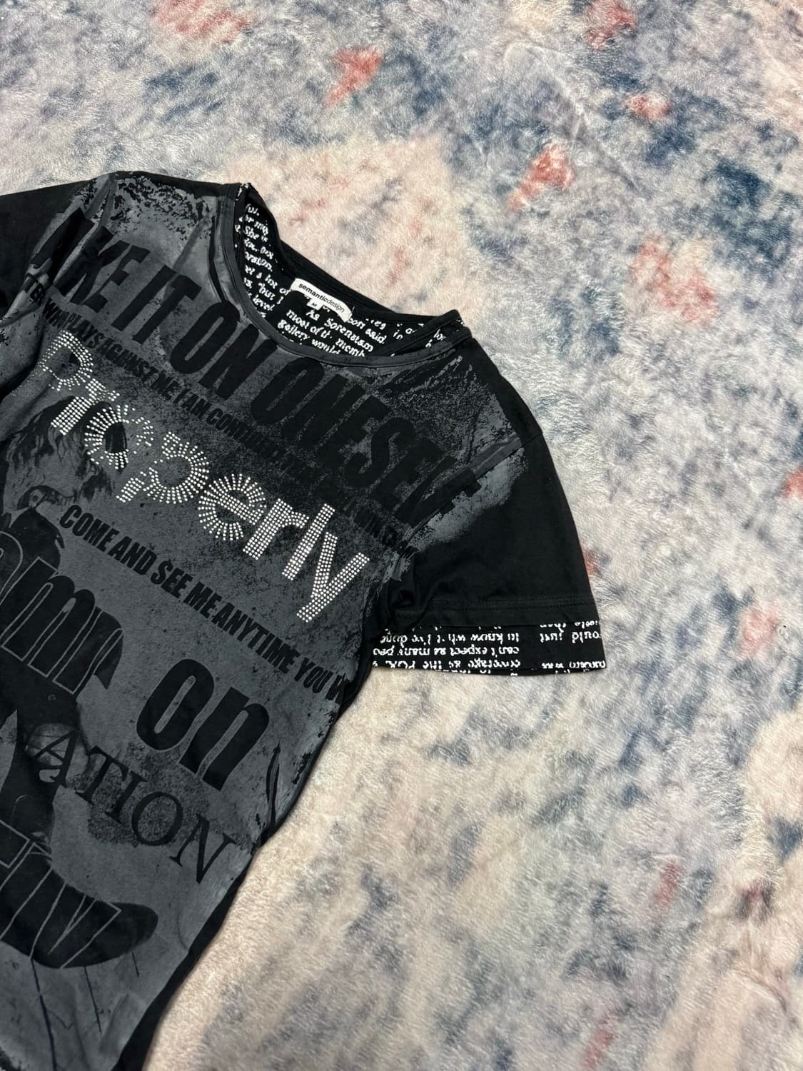 Semantic design punk printing top 상품이미지4