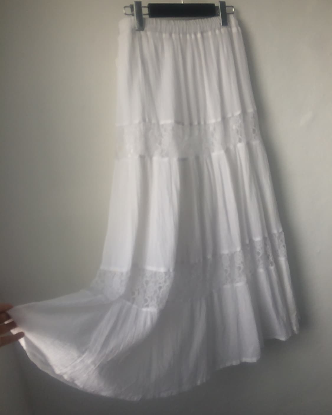 Lace layered white long skirt 상품이미지2