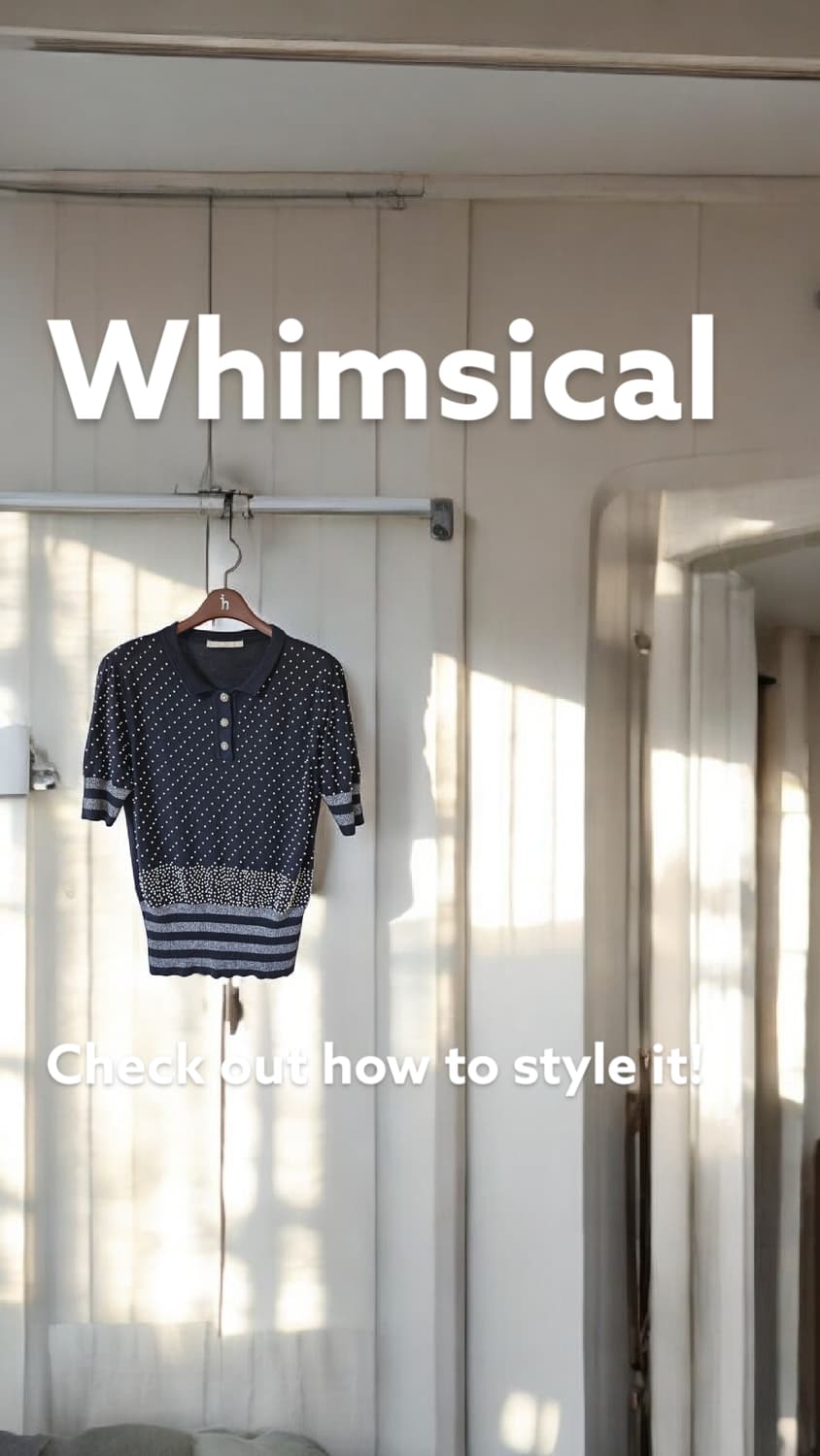 블랙 진주 장식 반팔 여성 니트 55 상품이미지10