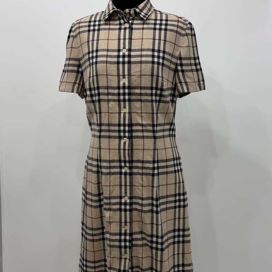 일본정품“ Burberry 노바 체크 셔츠 롱 원피스36 상품이미지1