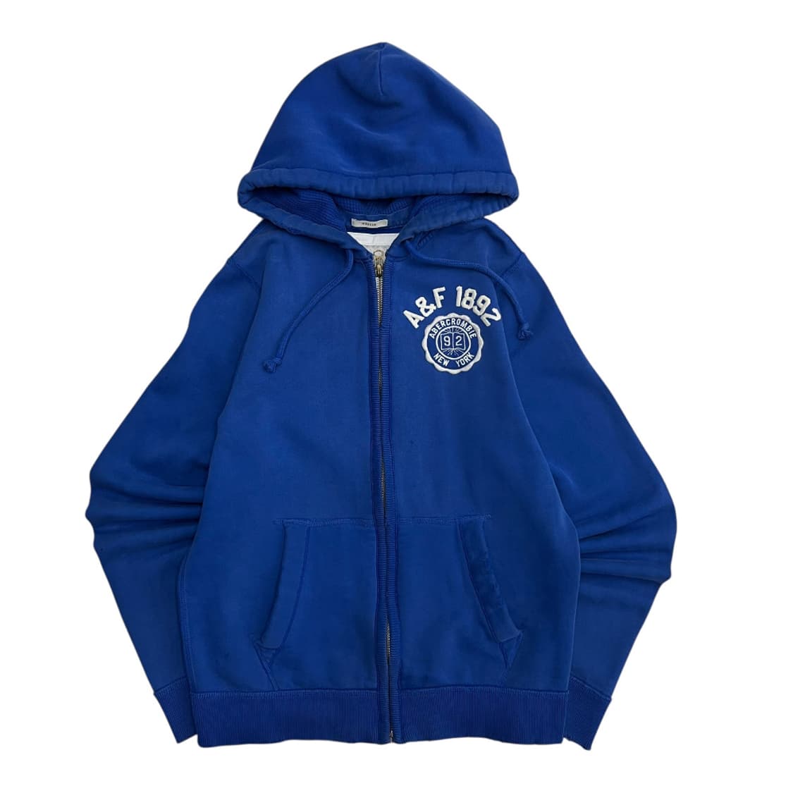 아베크롬비 센터로고 블루 후드집업 XL 상품이미지2