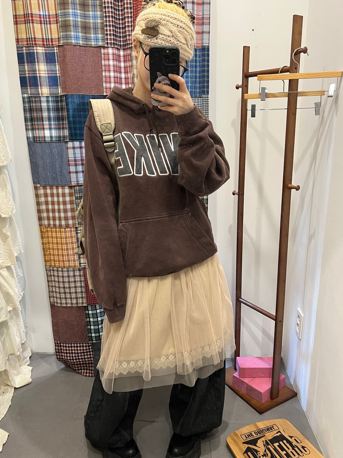 나이키 브라운 로고 후드티 상품이미지1