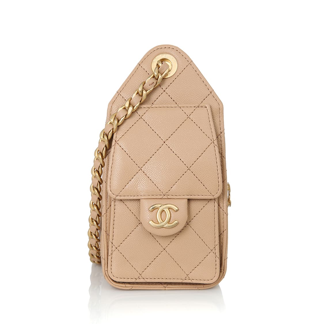 샤넬 25백 미니 캐비어 베이지 금장 체인숄더백 AS5631 상품이미지8