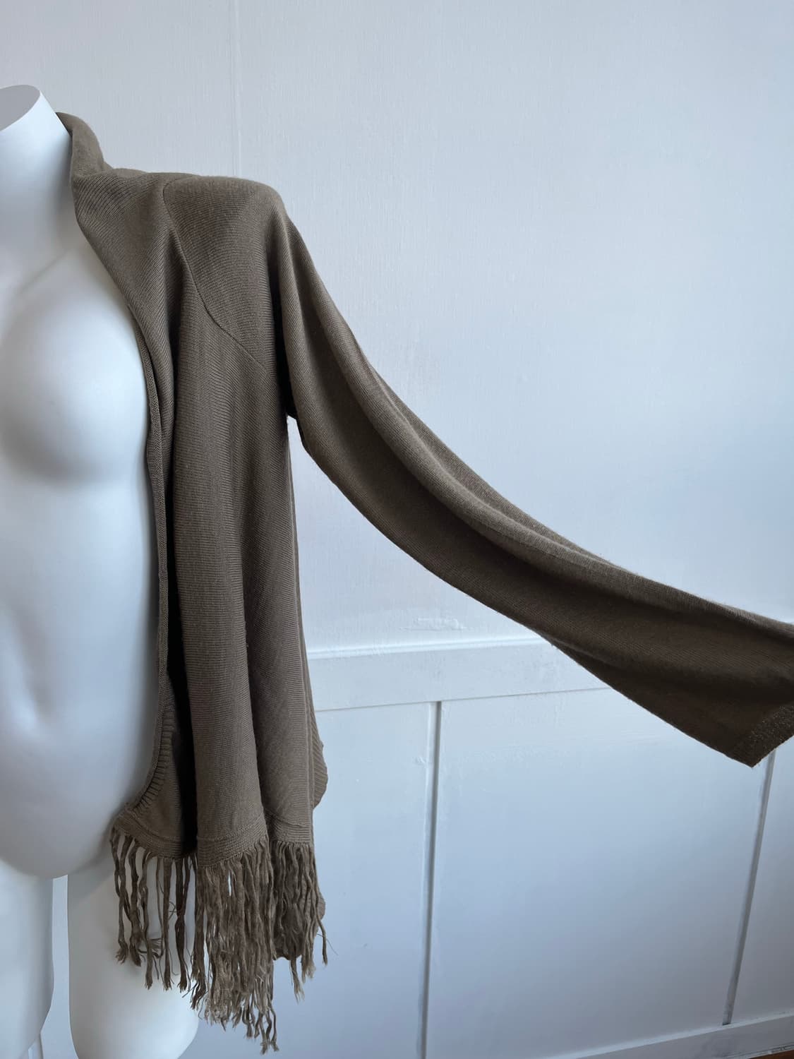 브라운 긴팔 수술 숄 가디건 상품이미지2