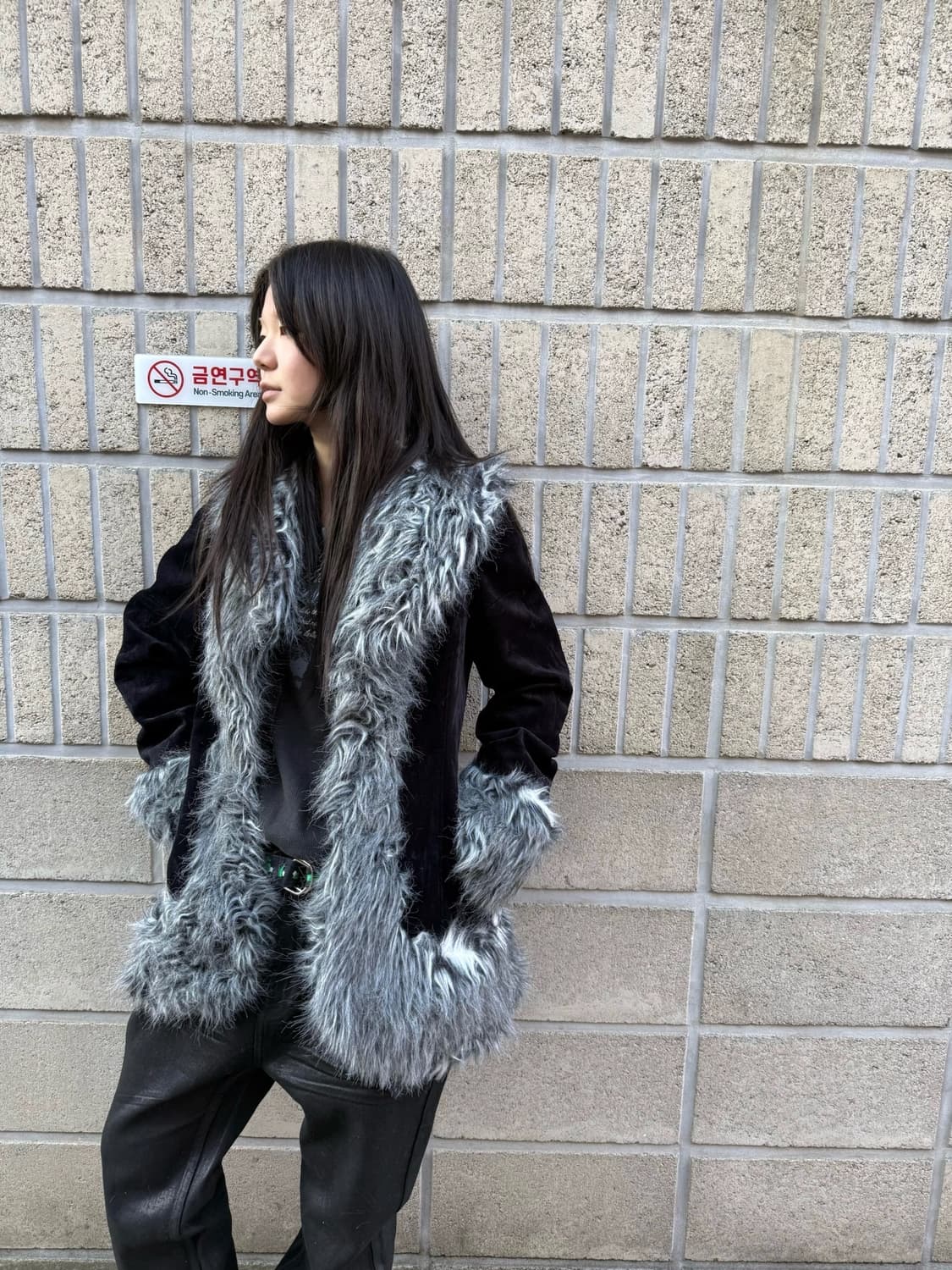 퍼 디테일 락시크 무드 자켓 상품이미지5