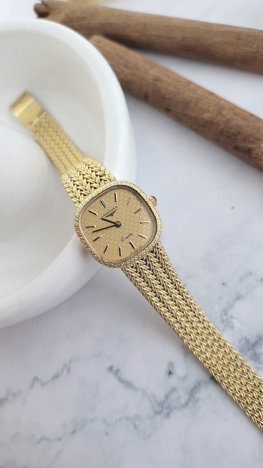 [특가상품]정품 론진 골드 플레이트 빈티지 여성용 쿼츠시계 상품이미지1