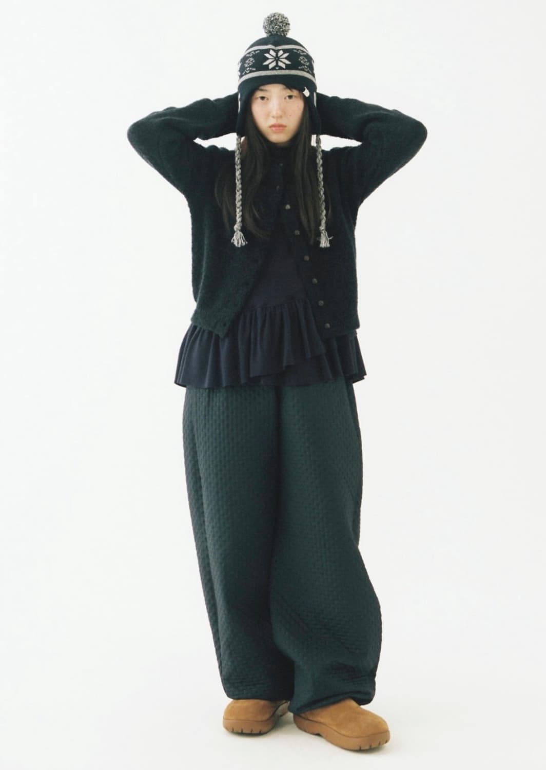 오헤시오 프릴 후드 티셔츠 퍼플 상품이미지2