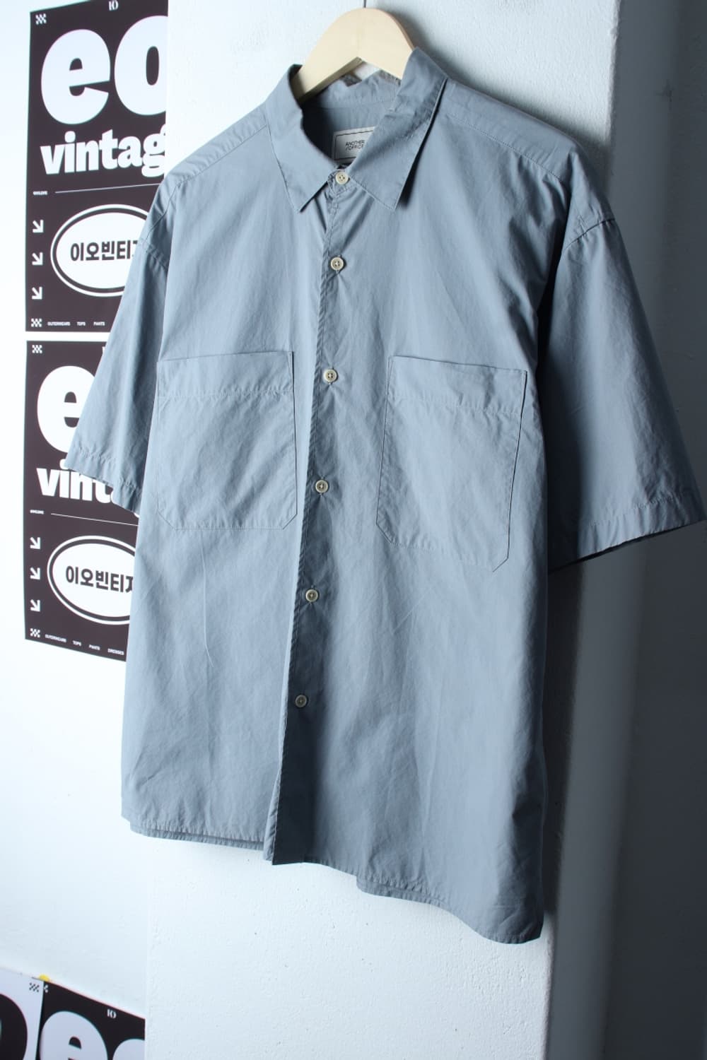 (L-XL) 어나더오피스 반팔 카라 티셔츠 셔츠 남방 연블루-H32771 상품이미지1