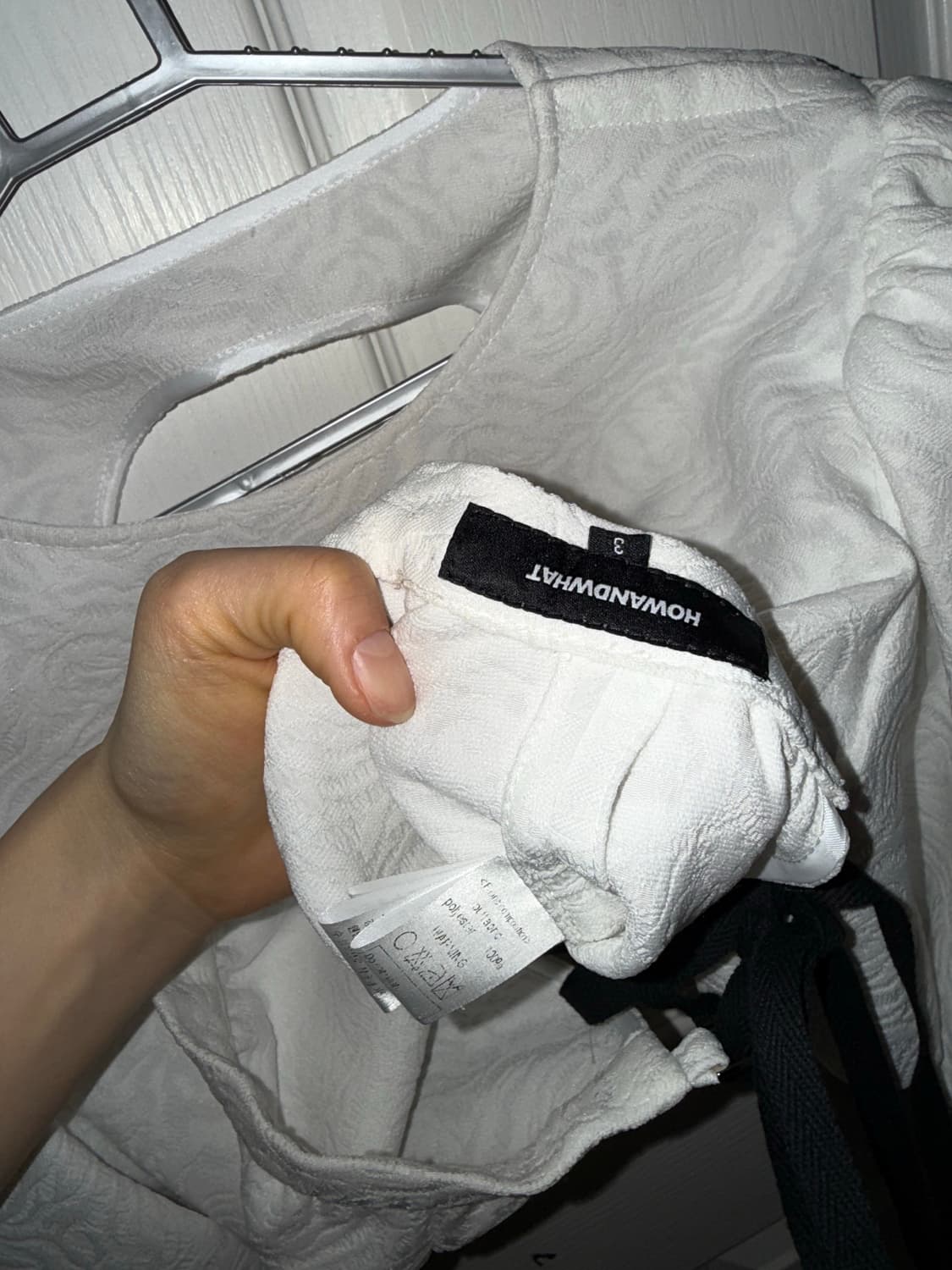 Howandwhat 크롭 블라우스 화이트  상품이미지3