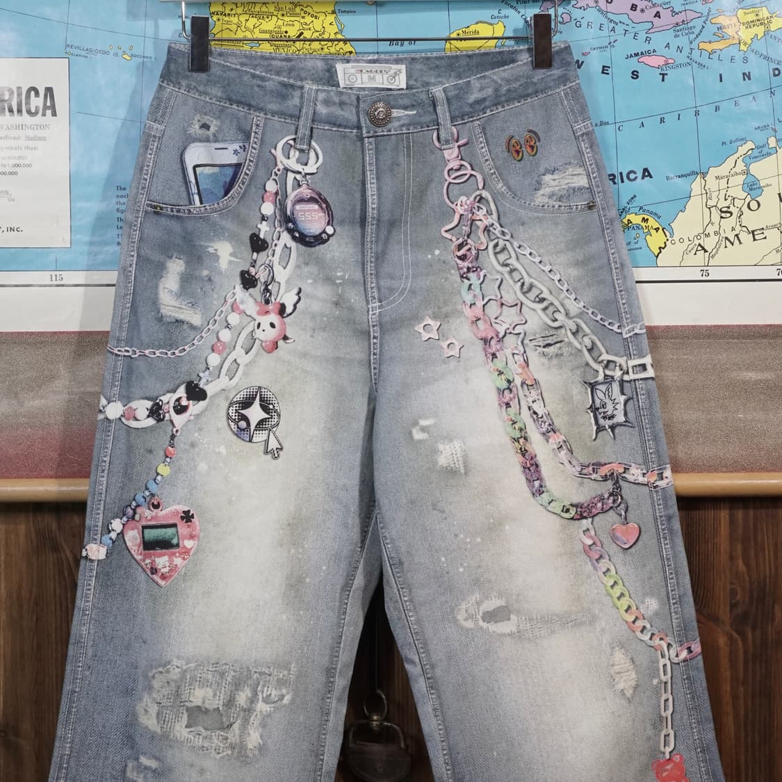 DND4DES 카툰 체인 와이드 팬츠 상품이미지5