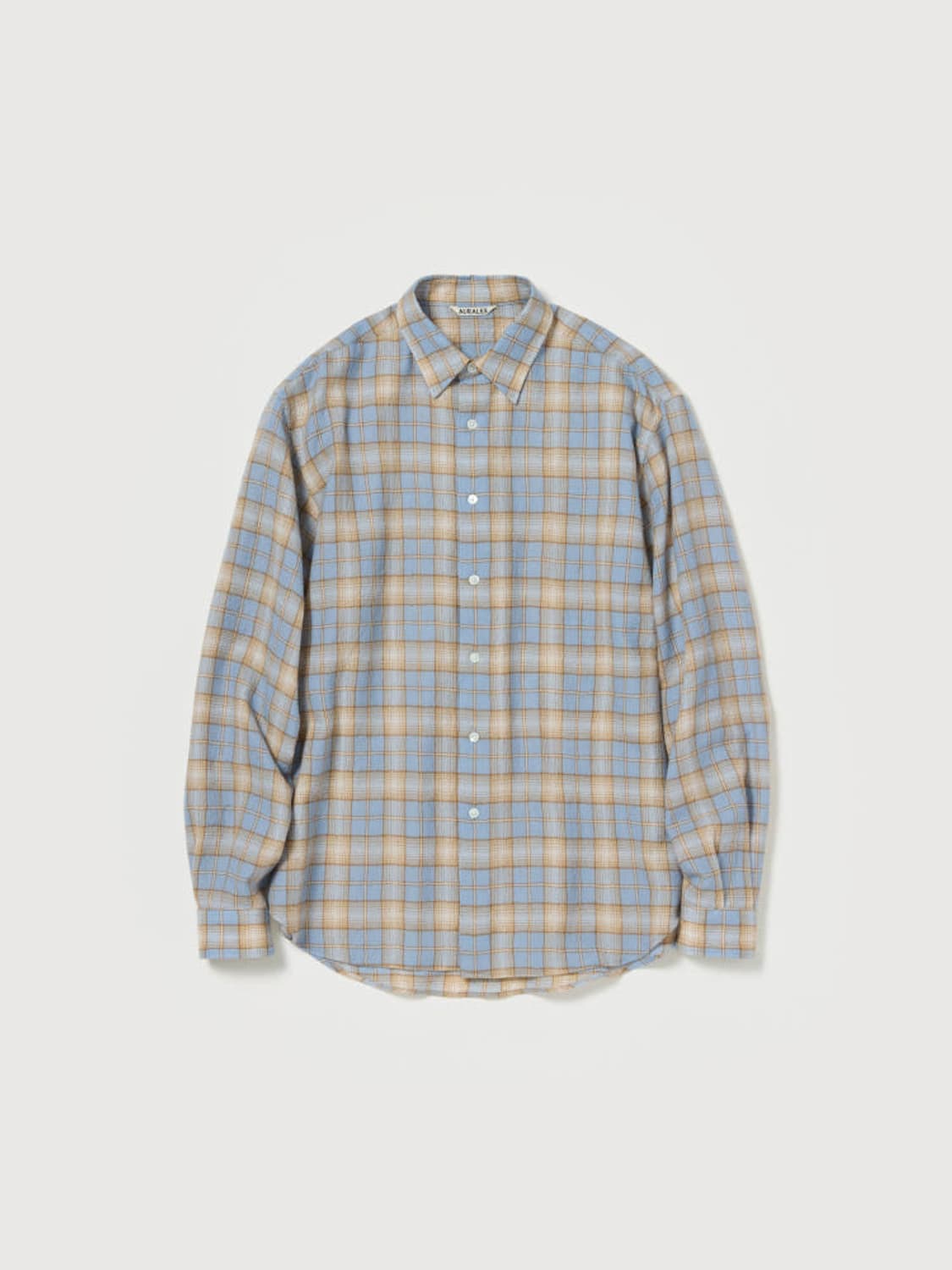 [4] 새상품 25AW 오라리 에어리 울 체크셔츠 라이트베이지 상품이미지1