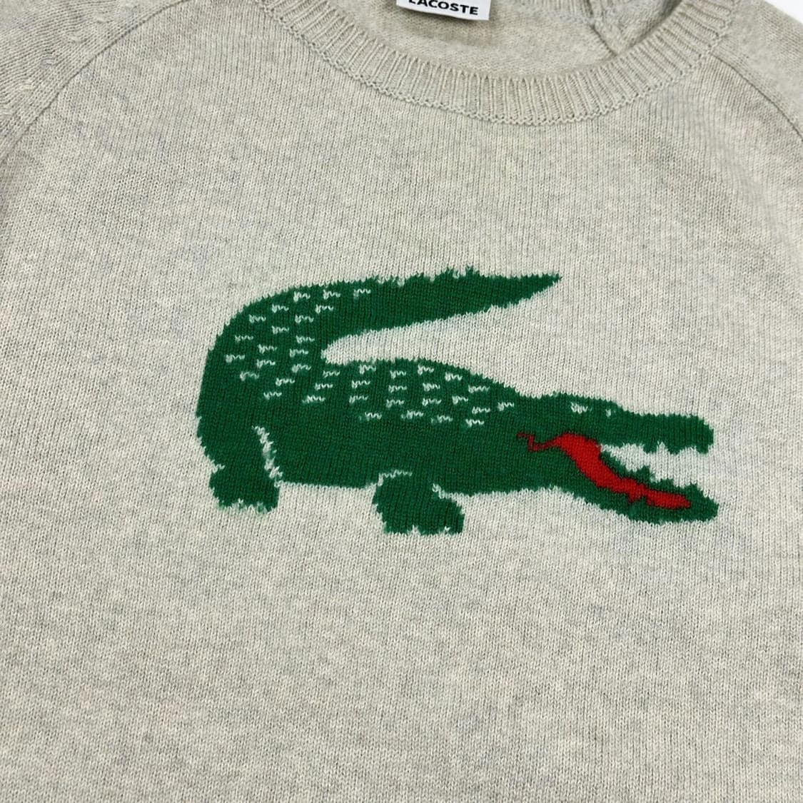 라코스테 빅 크록 오트밀 크루넥 니트 (XL) 상품이미지3