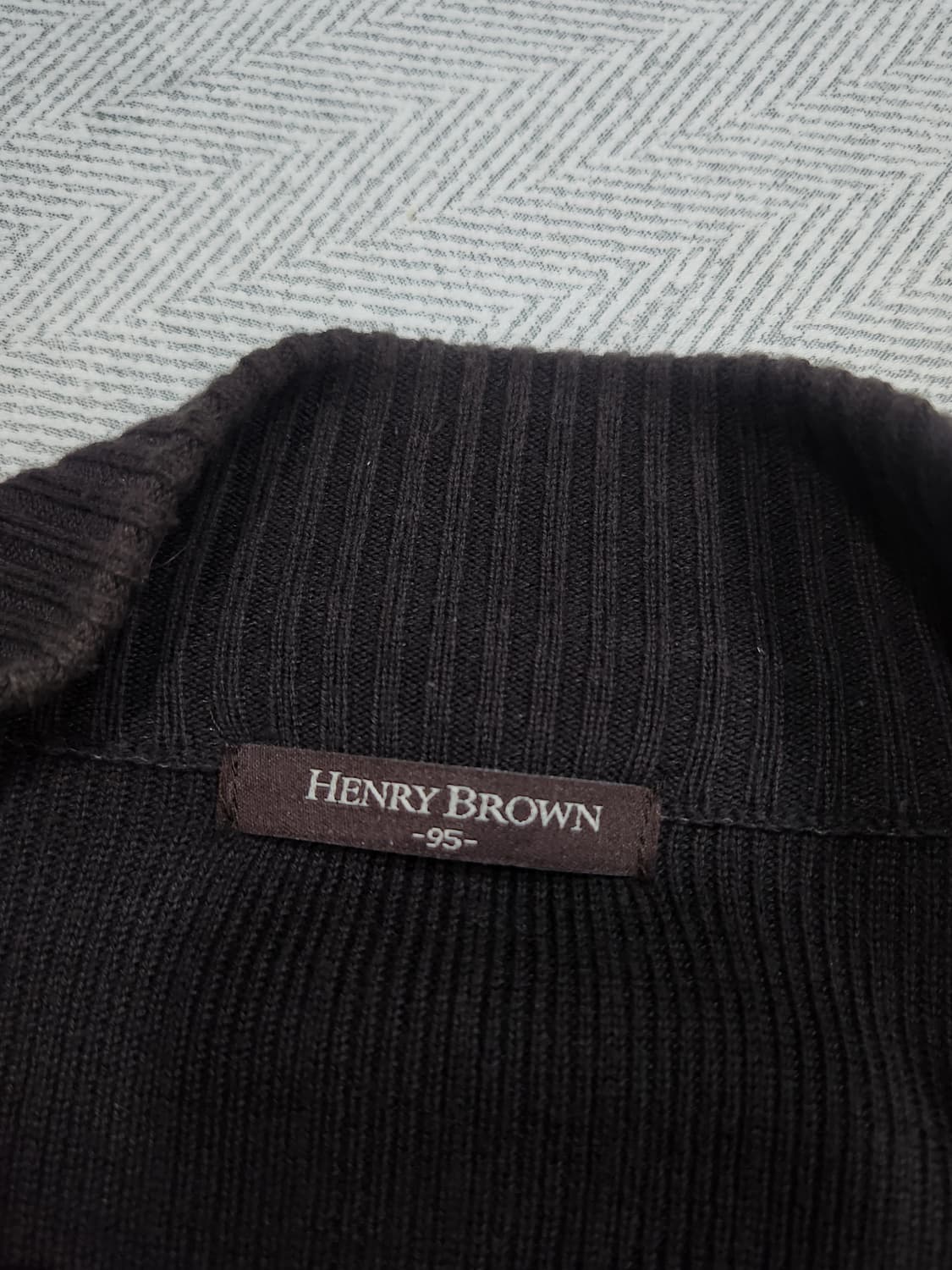 [95] 헨리브라운 니트 집업 남성 95사이즈 다크브라운 상품이미지5