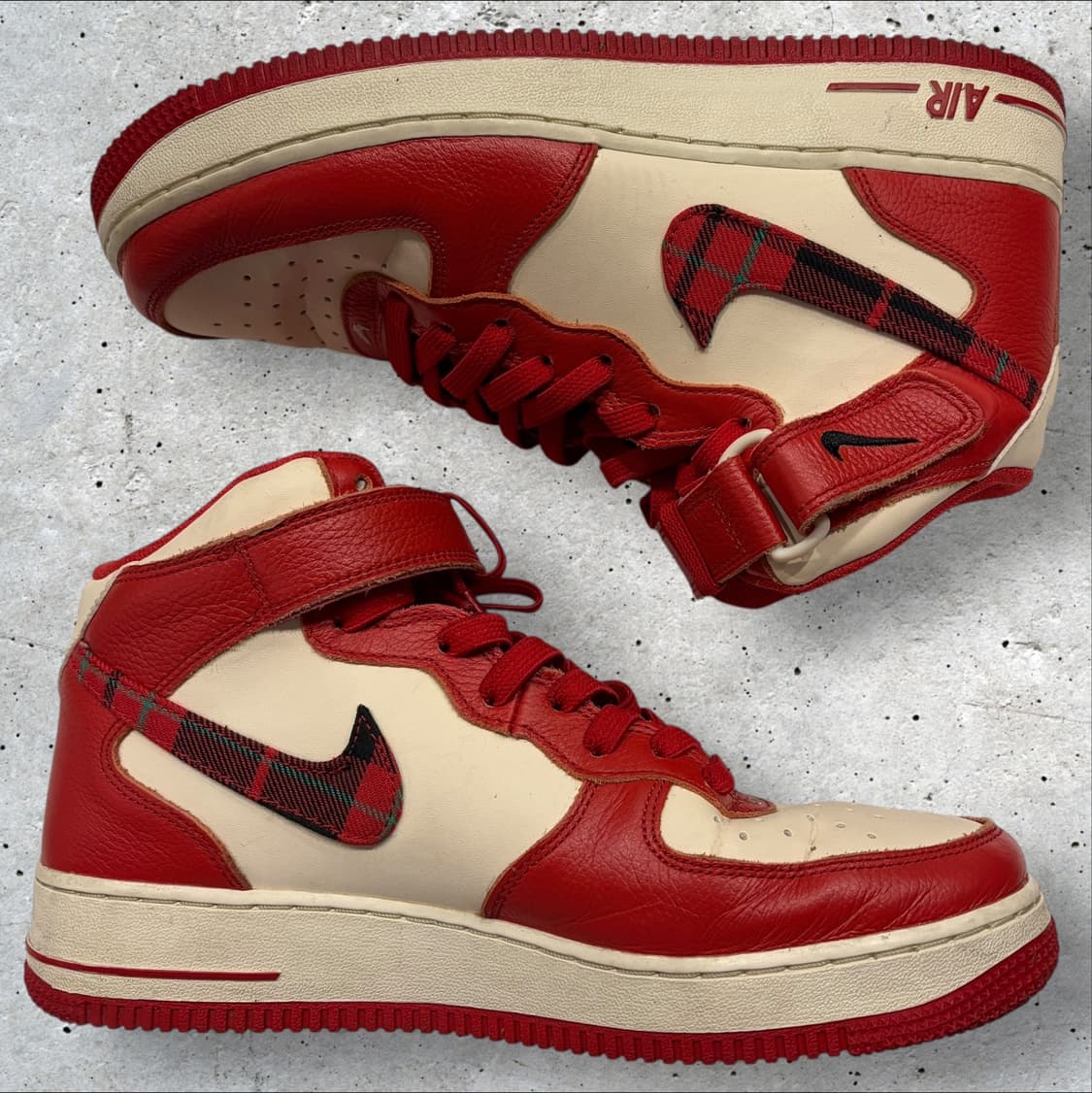 [265] 나이키 에어포스1 미드 레드 타탄체크 상품이미지2