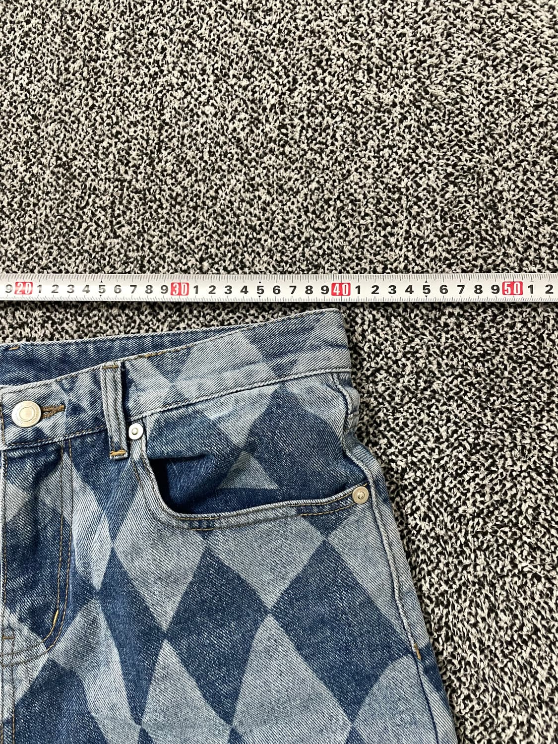 빈티지9. NOMANUAL 노메뉴얼 DT체커보드 데님 팬츠 청바지 상품이미지4