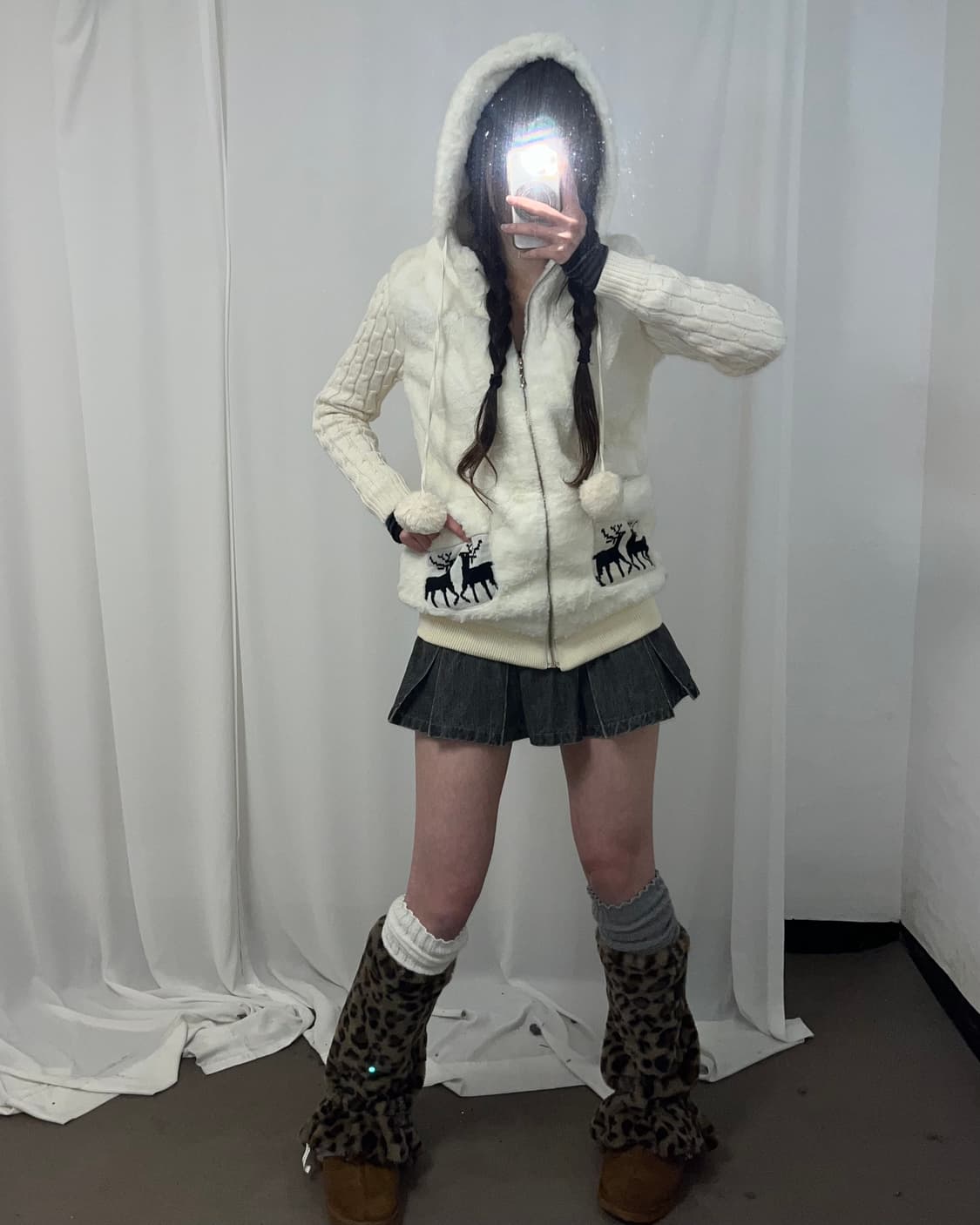 윈터 페어리 눈꽃 방울 후드집업 상품이미지7