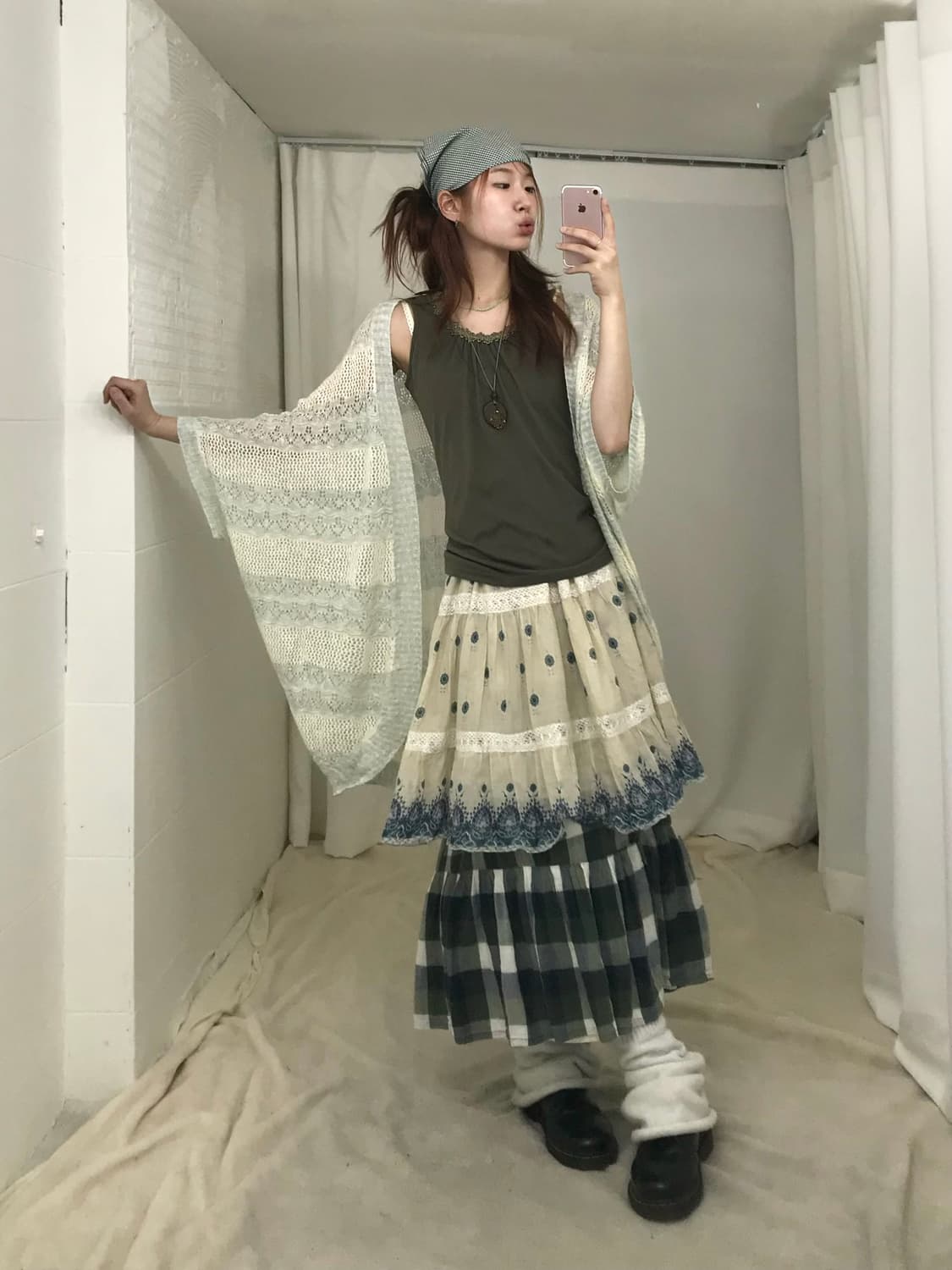 🍵 빈티지 카키 그런지 모리 페어리 코디 세트 상품이미지2
