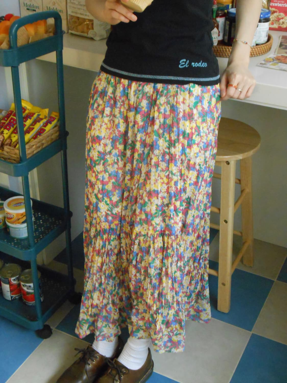 수채화 꽃밭 플리츠 스커트 상품이미지4