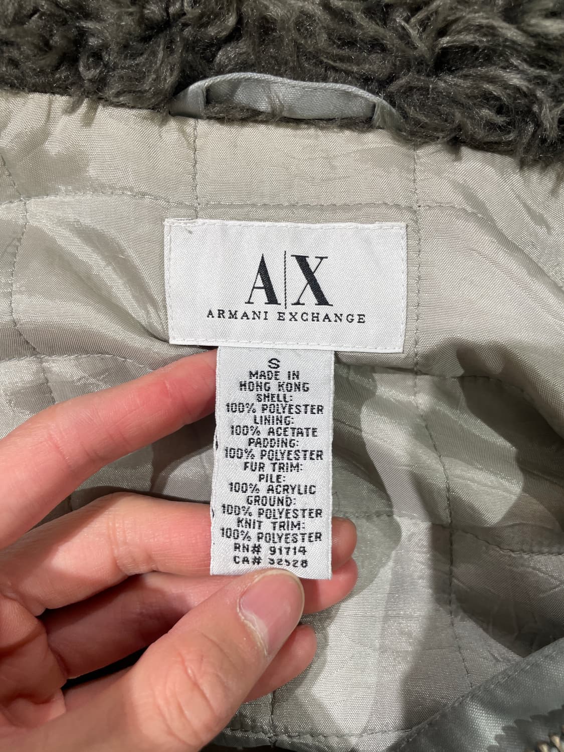 아르마니 익스체인지 실버 퍼 트리밍 후디 자켓 상품이미지7