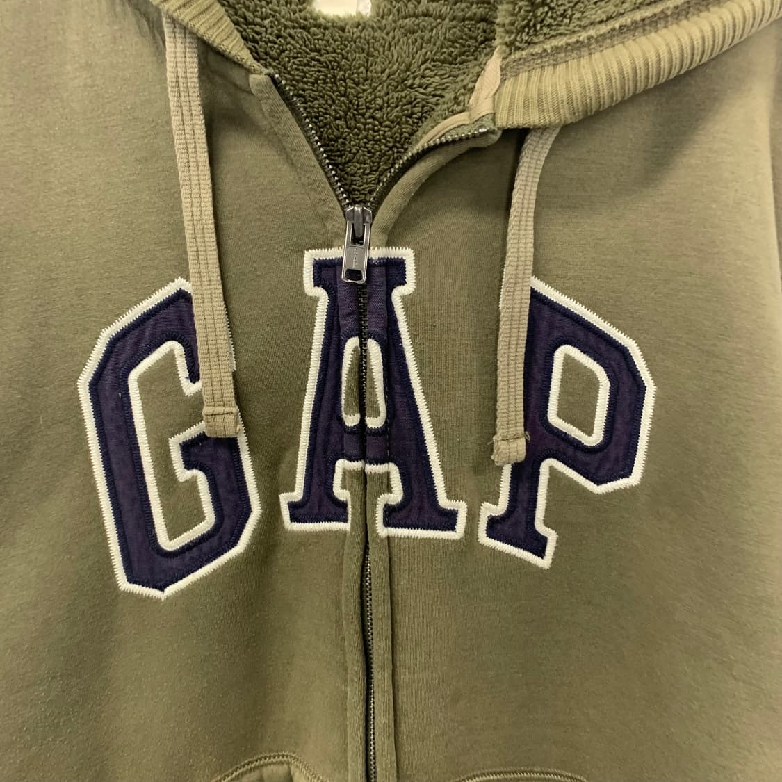 Gap 갭 카키 양털 후드집업 상품이미지4