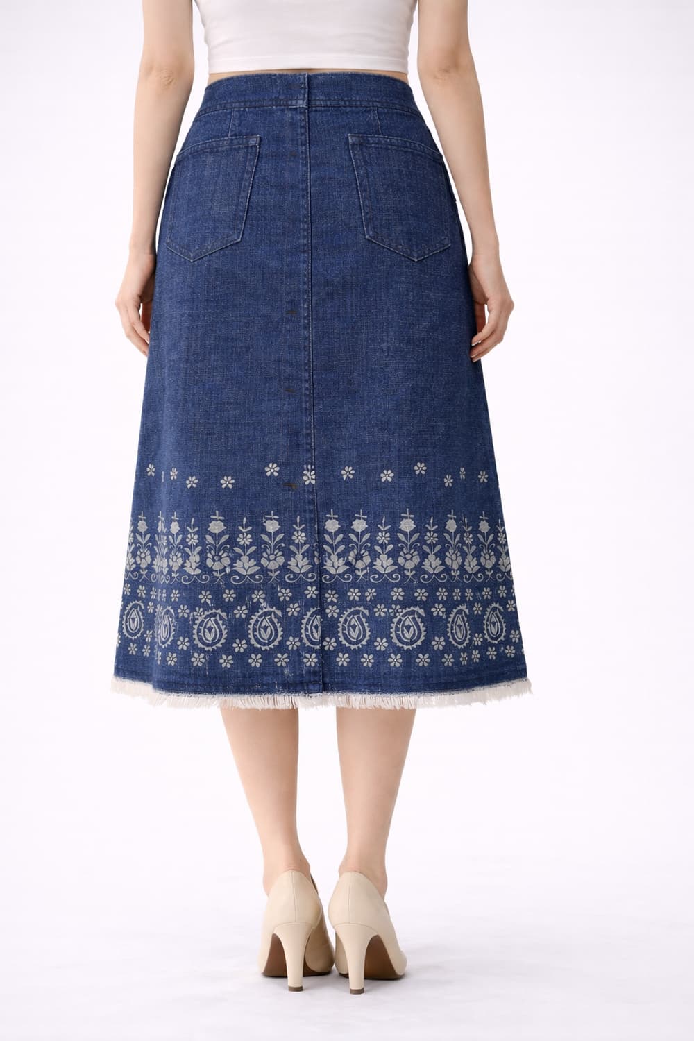 버버리 블루라벨 데님 버튼 스커트 36  노바체크 플라워 프린트 A라인
 상품이미지2