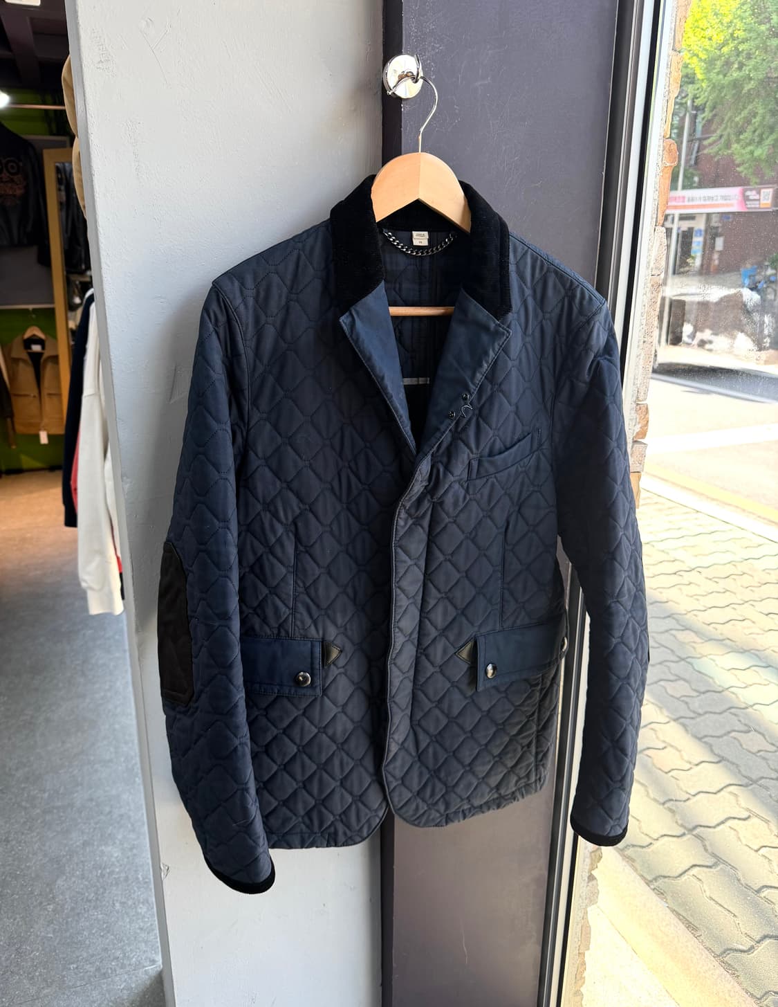 .50/ 버버리 워싱 엘보 레더패치 퀄팅 자켓 상품이미지2