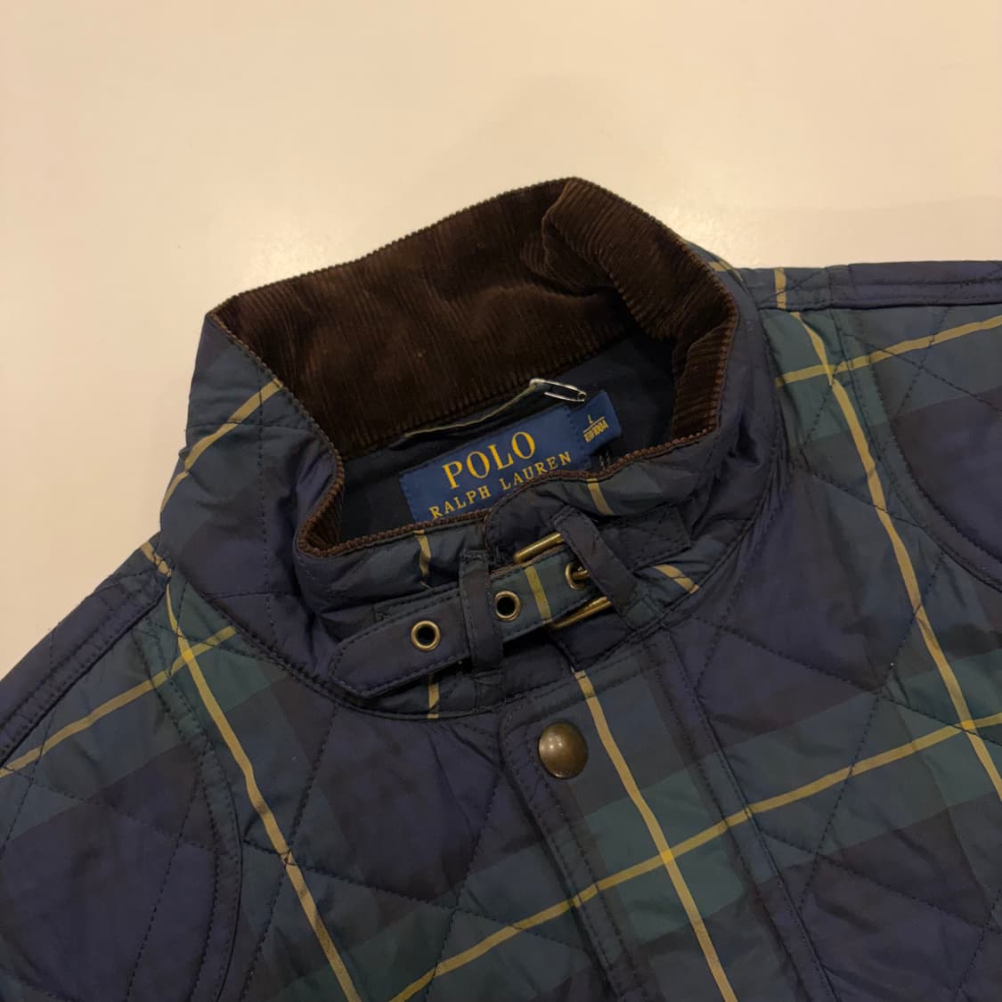 [L] 폴로 랄프로렌 블랙와치 체크 퀼팅 자켓 B496 상품이미지4