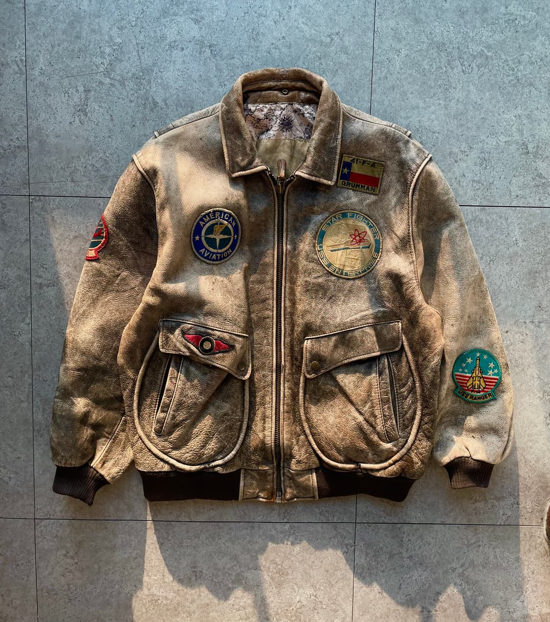 나파소가죽 A2플라이트 자켓 상품이미지1