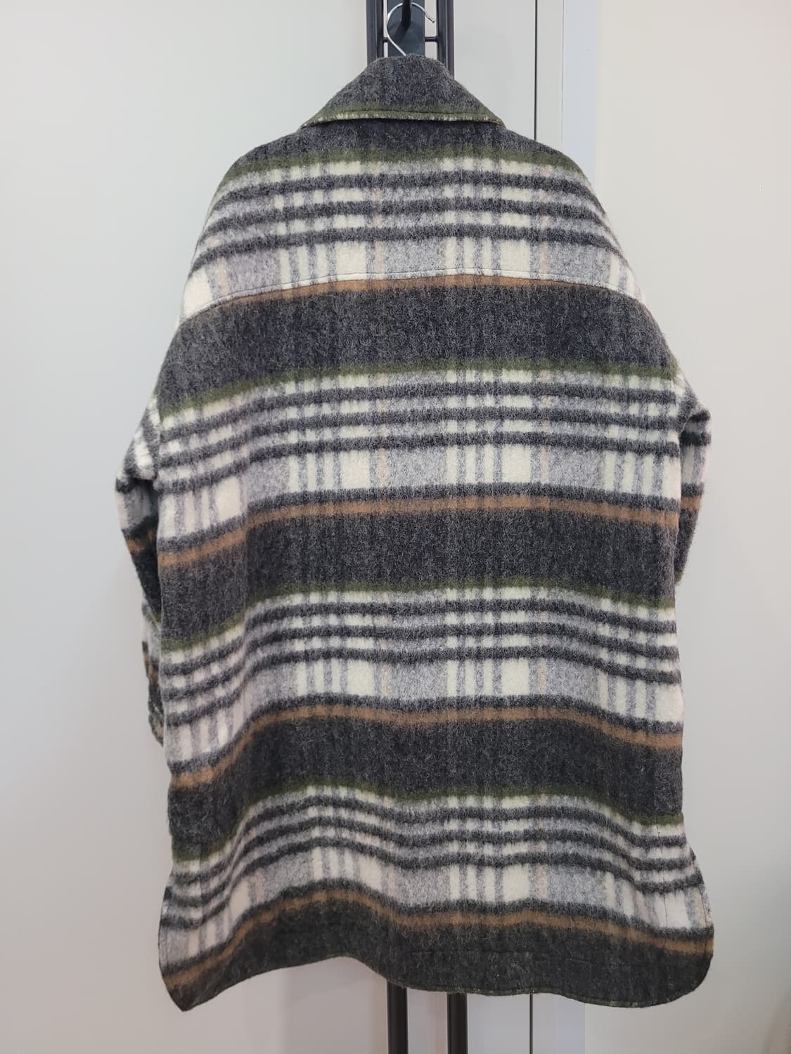 룩캐스트 블랙 체크 롱셔츠 자켓 코트 여성용 오버핏 55~77 상품이미지6