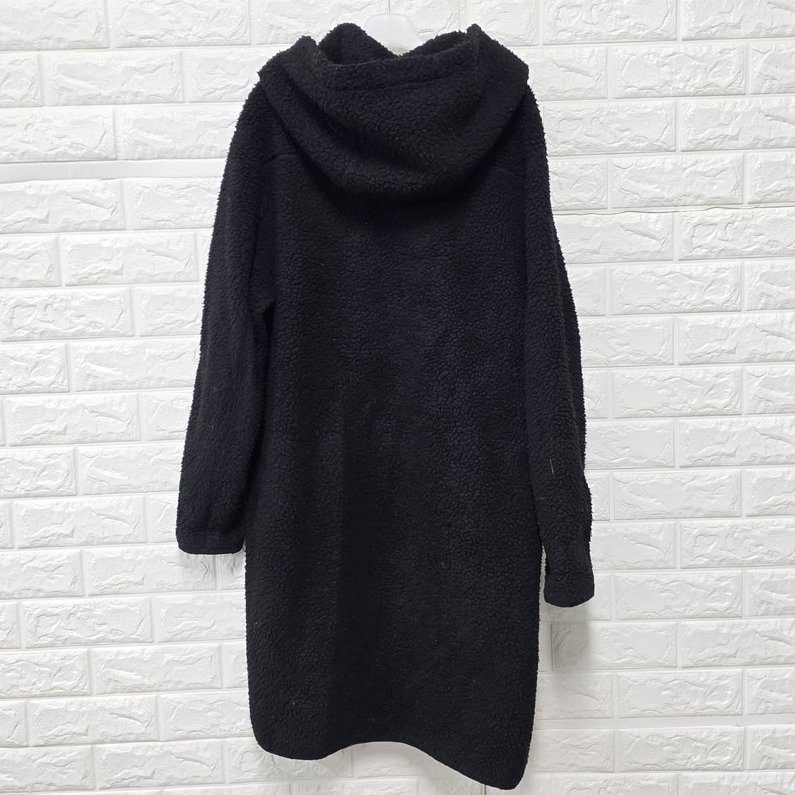 택포) 게스 뽀글이 롱 후드 후리스 M 상품이미지4