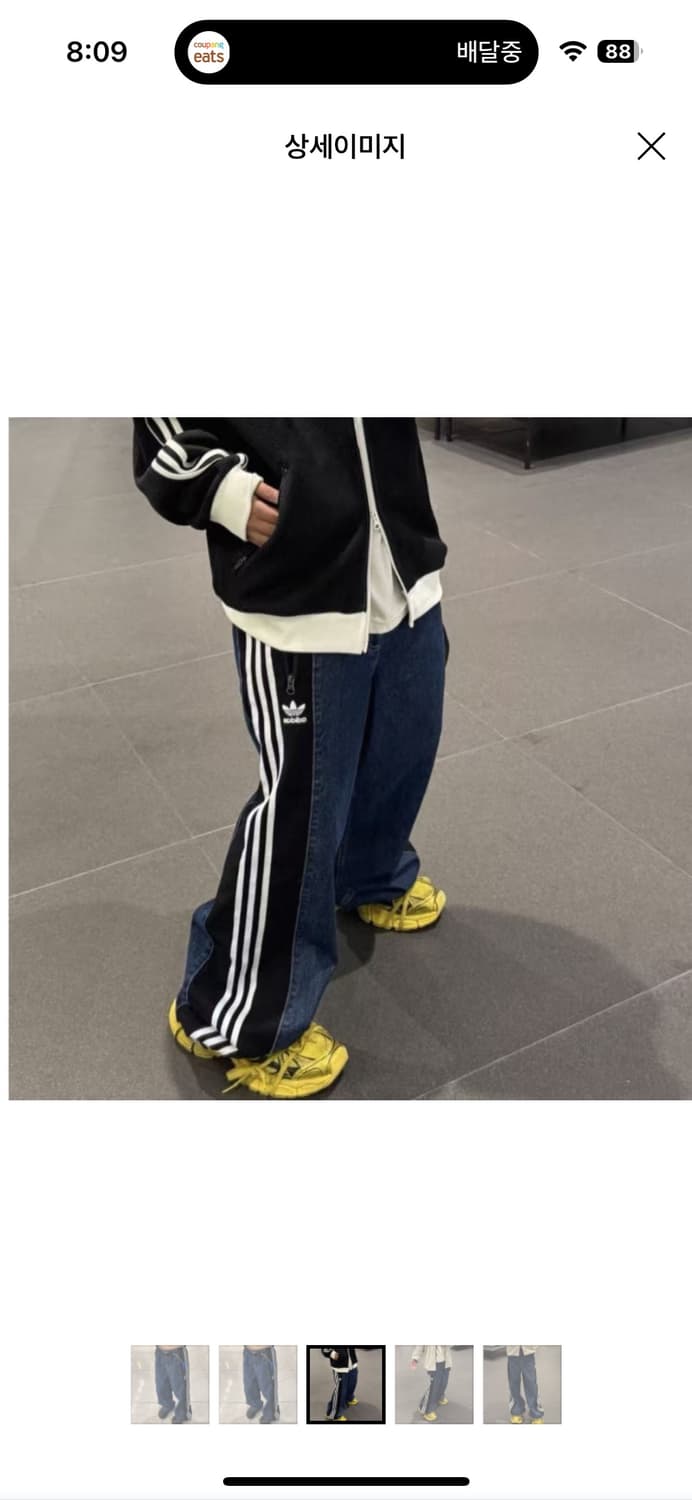 아디다스 루즈핏 워시드 트레이닝 팬츠 데님 블랙 진청 KC2636 상품이미지2