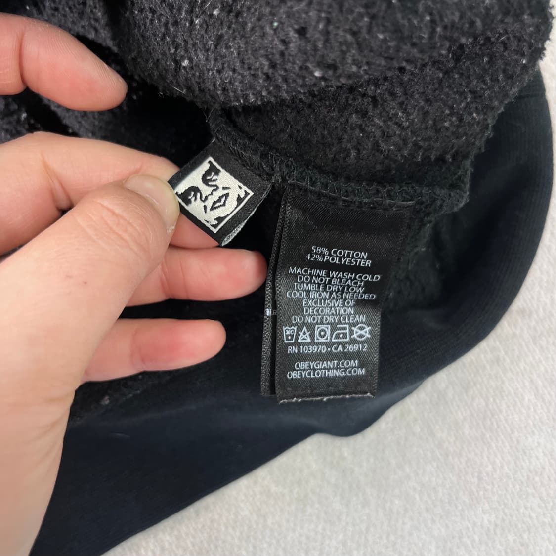 100 오베이 자수로고 후드티 상품이미지4