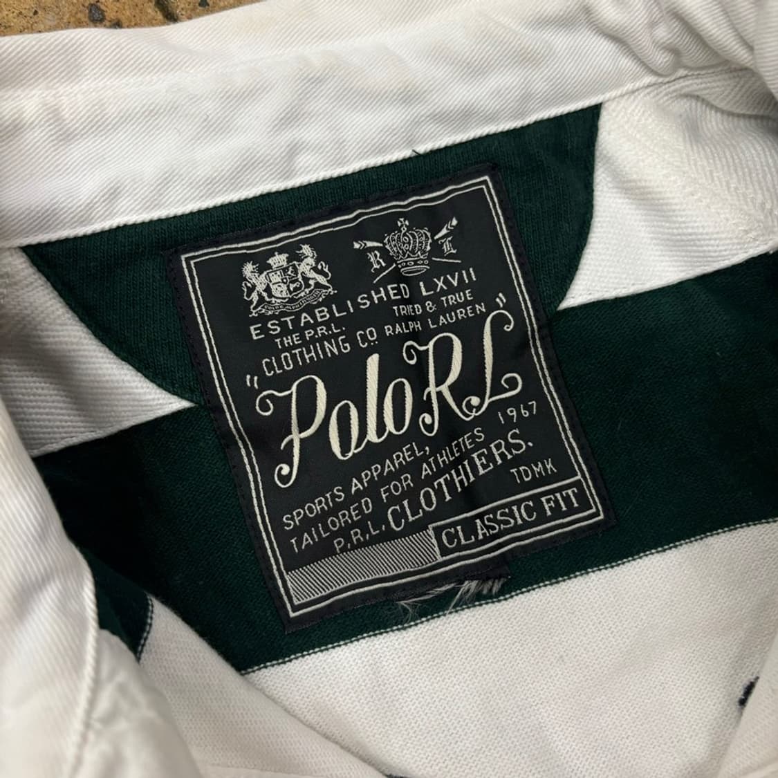 폴로 랄프로렌 딥그린 화이트 카라 스트라이프 긴팔티셔츠 상품이미지5