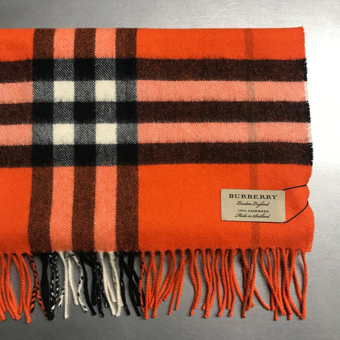 버버리 정품 캐시미어 머플러 오렌지 상품이미지3