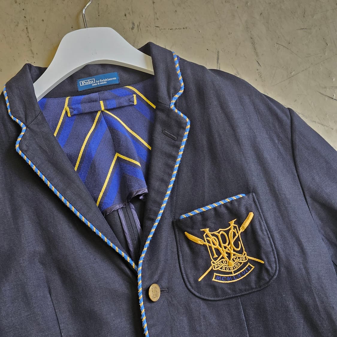 폴로 랄프로렌 네이비 린넨 네이비 블레이저 금장 버튼 L 100 상품이미지2