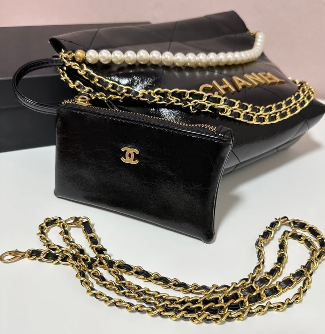 샤넬 메이크업 라인 진주 체인 숄더백 상품이미지10