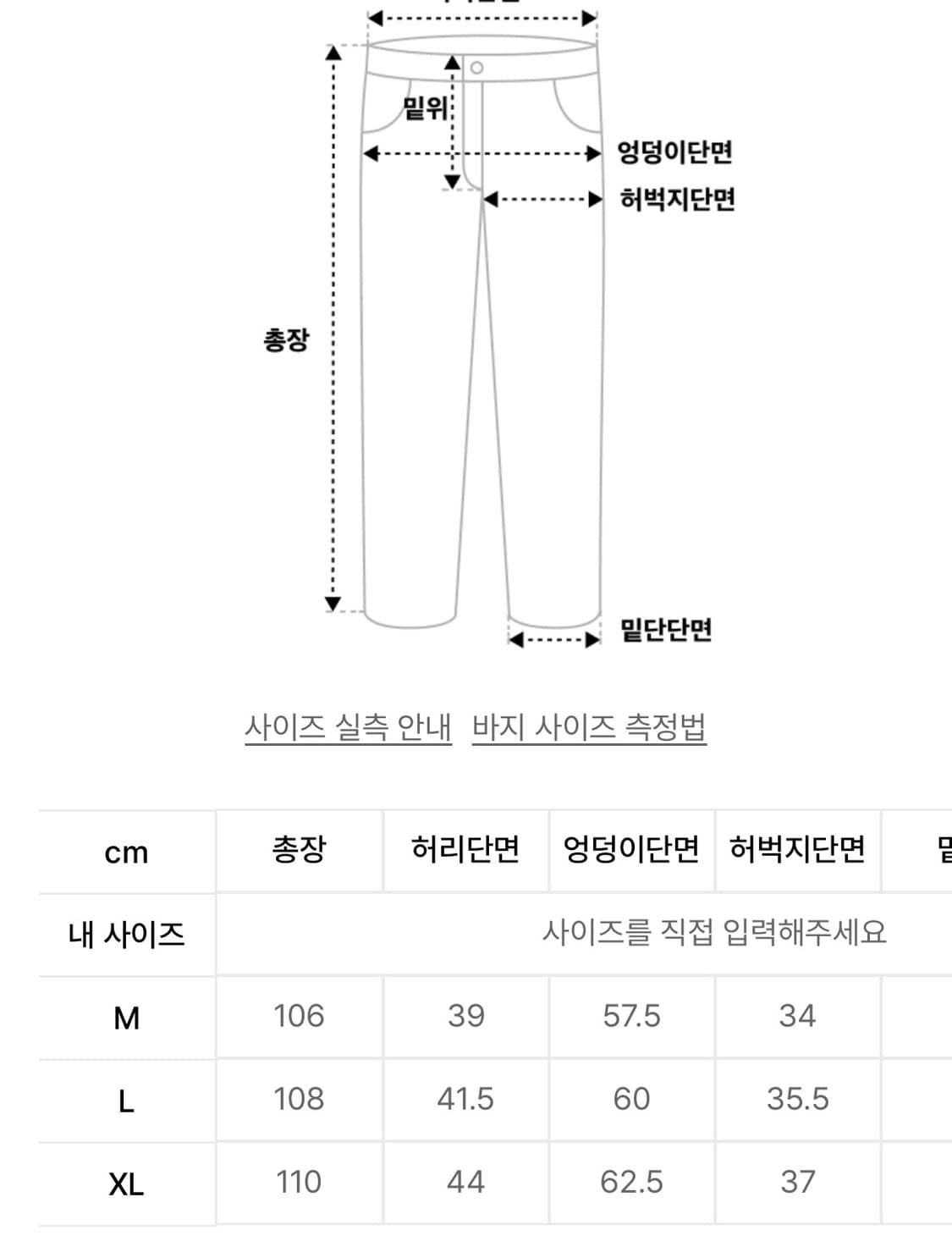 크리틱 컬러 블록 데님 팬츠 (L 새상품) 상품이미지5