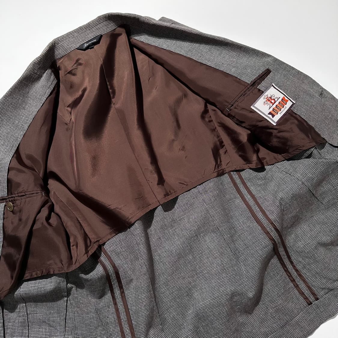 바라쿠타 린넨 코튼 하운드투스 체크 싱글 2B 블레이저 자켓 상품이미지7