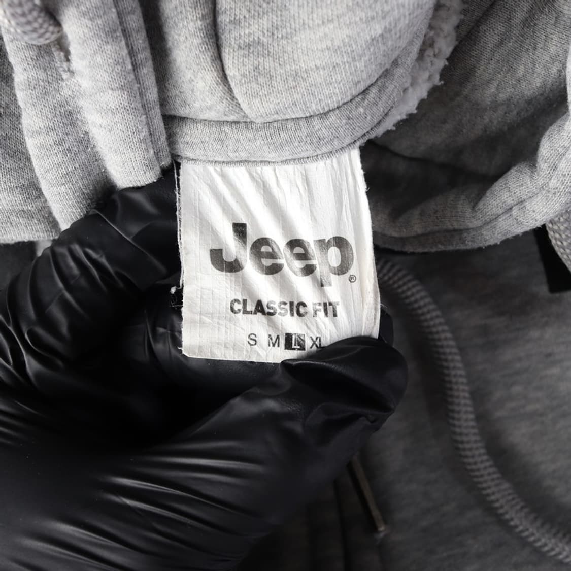 Jeep 빅로고 클래식핏 그레이 후드집업 L 상품이미지6