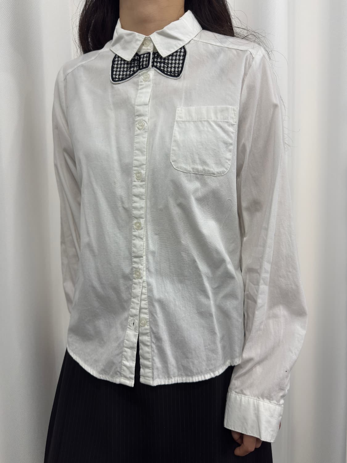 ribbon white shirt 상품이미지2